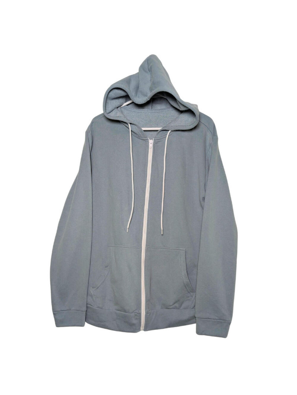 Women’s Zip Up Fleece Hoodie Sweatshirt Jacket, Blue Sage, Size Large